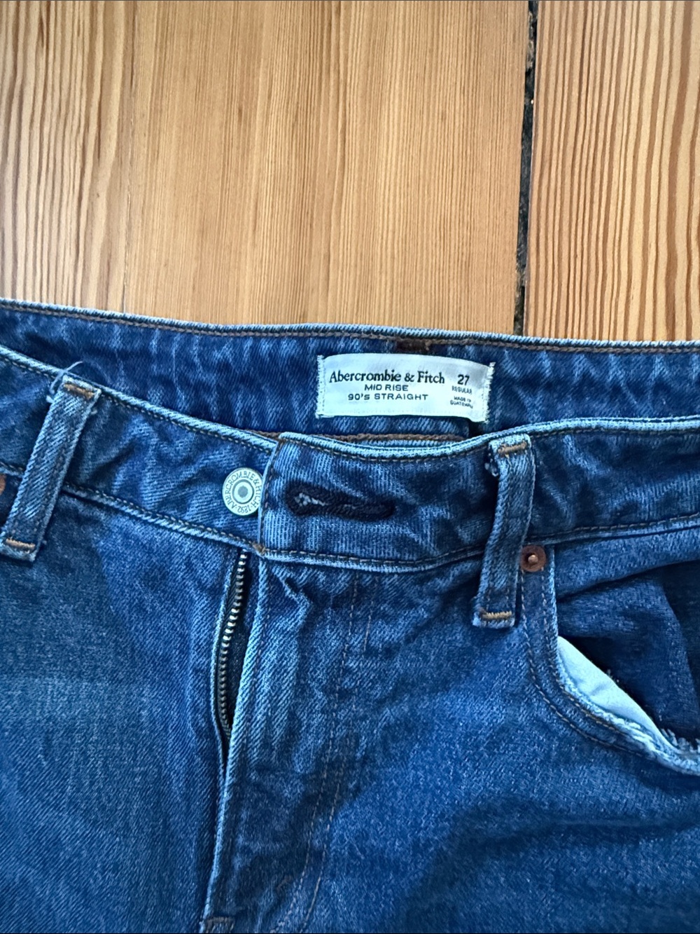 Abercrombie & Fitch Women’s Straight Jeans - Dark Blue Denim in curve love